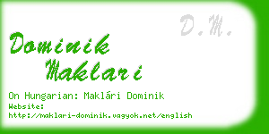 dominik maklari business card
